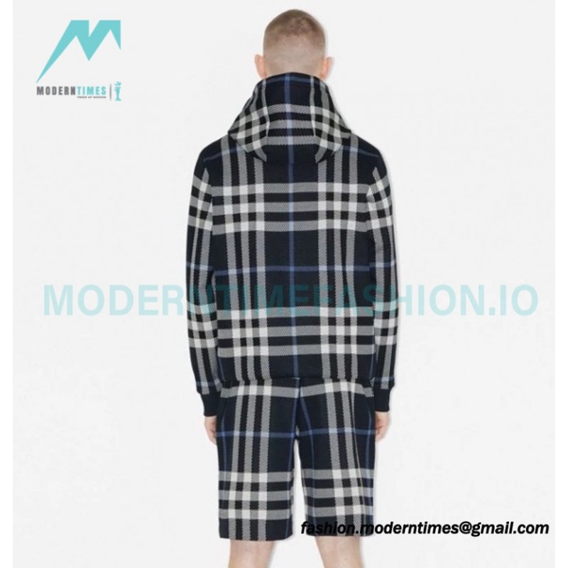 Burberry - 23FW Plaid Knit Hoodie