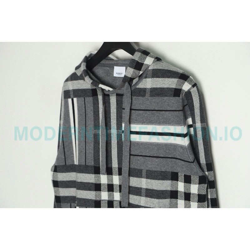 Burberry - 23FW Plaid Knit Hoodie