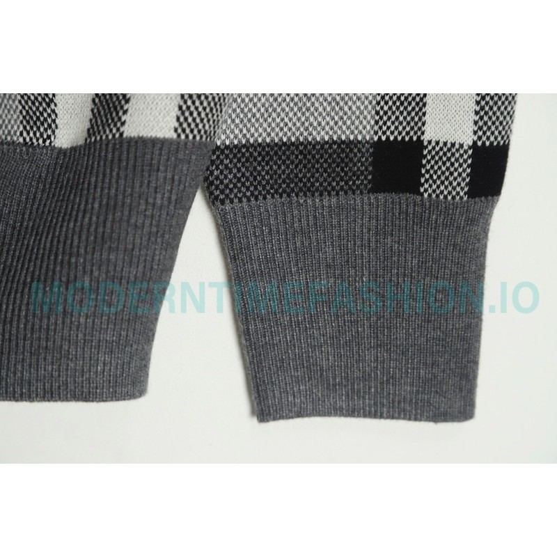 Burberry - 23FW Plaid Knit Hoodie