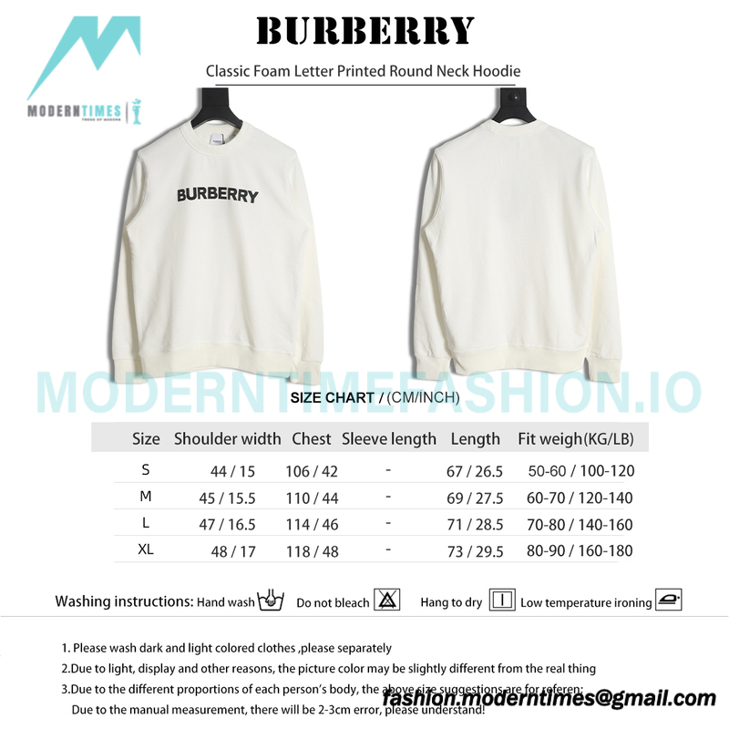 Burberry - Classic Foam Letter Printed Round Neck Hoodie