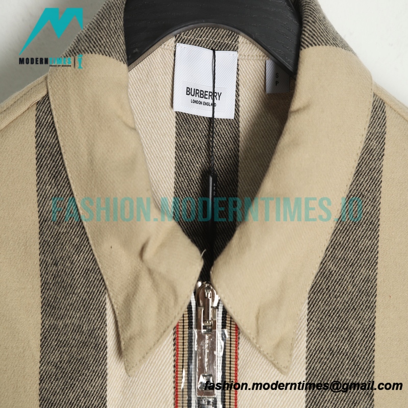 Burberry - 22FW Check Wool Zippered Shirt Jacket