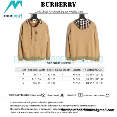 Burberry - 22FW Check Patchwork Zipper Hooded Coat