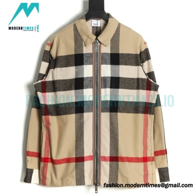 Burberry - 22FW Checked Wool Zipper Shirt Coat