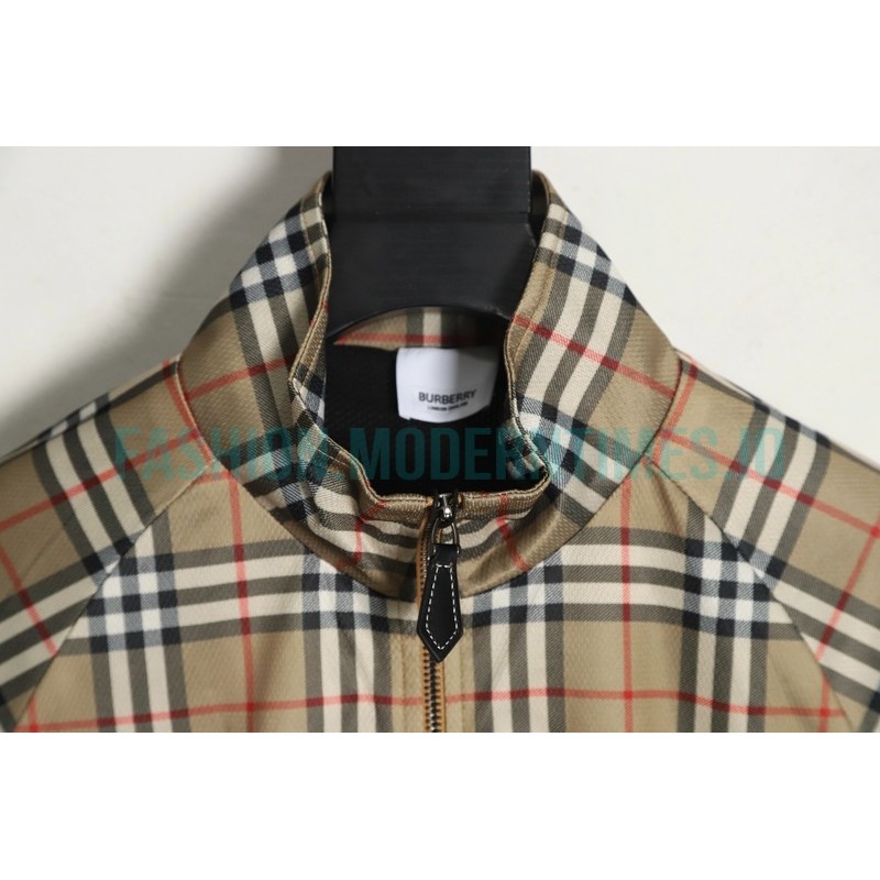 Burberry - Functional Plaid Stand Collar Thin Coat