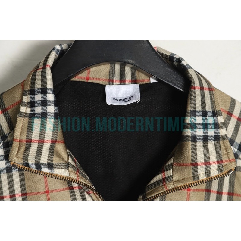 Burberry - Functional Plaid Stand Collar Thin Coat