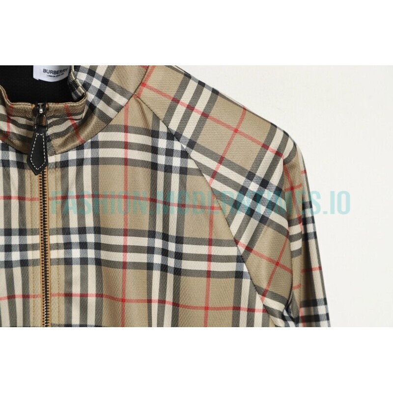 Burberry - Functional Plaid Stand Collar Thin Coat