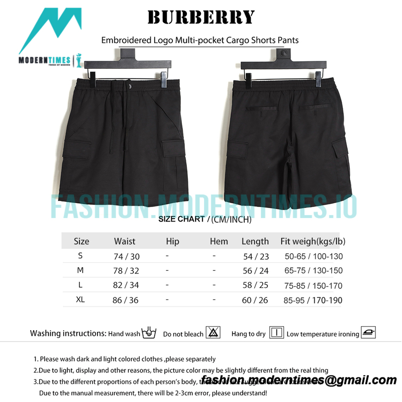 Burberry - Embroidered Logo Multi-pocket Cargo Shorts Pants