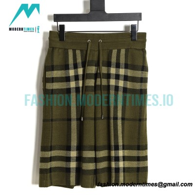 Burberry - 21FW Dark Green Plaid Wool Shorts
