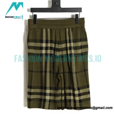 Burberry - 21FW Dark Green Plaid Wool Shorts