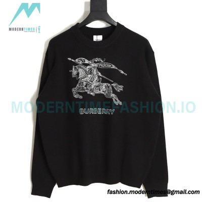 Burberry - 23FW War Horse Embroidered Crew Neck Sweater