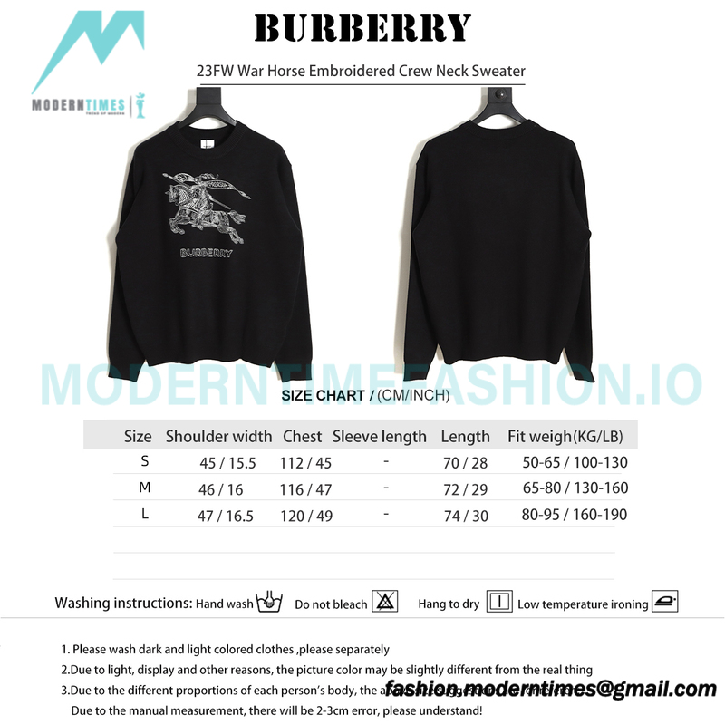Burberry - 23FW War Horse Embroidered Crew Neck Sweater
