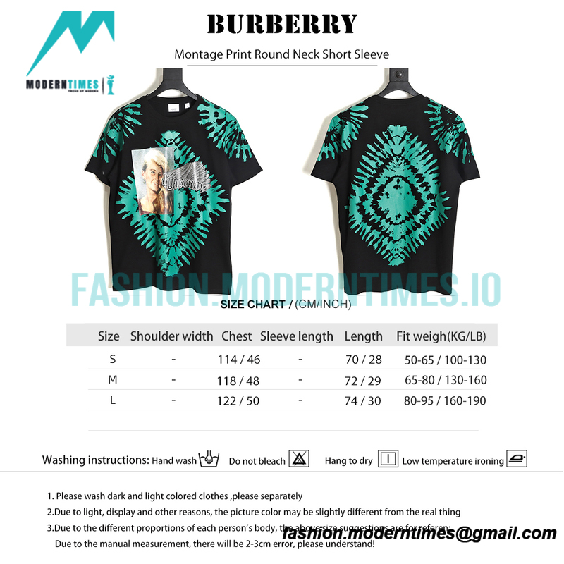 Burberry - Montage Print Round Neck Short Sleeve