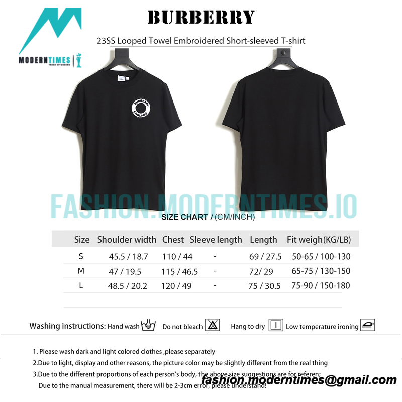 Burberry - 23SS Looped Towel Embroidered Short-sleeved T-shirt