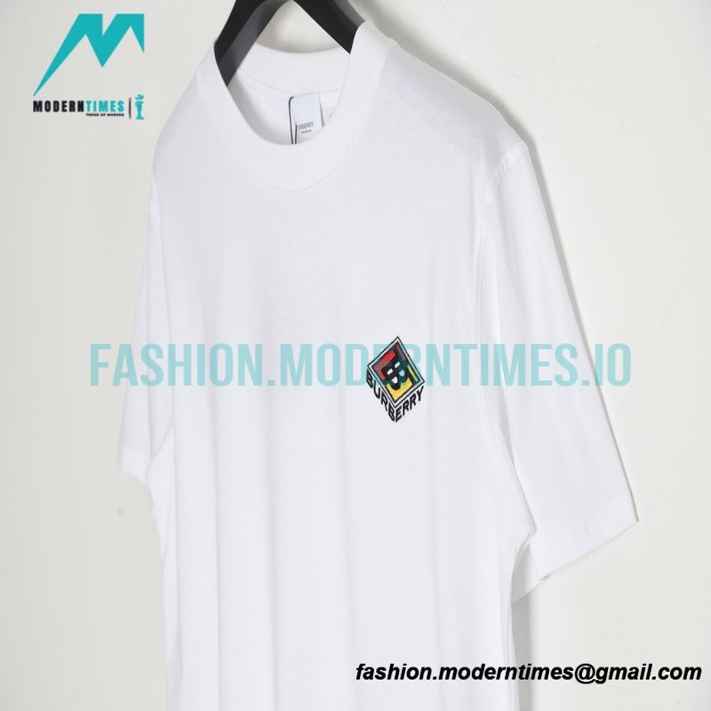 Burberry - 23SS Stereoscopic Geometric Embroidered Short-sleeved T-shirt
