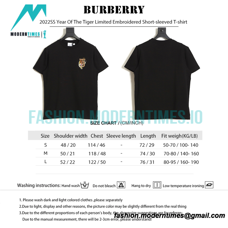 Burberry - 2022SS Year Of The Tiger Limited Embroidered Short-sleeved T-shirt
