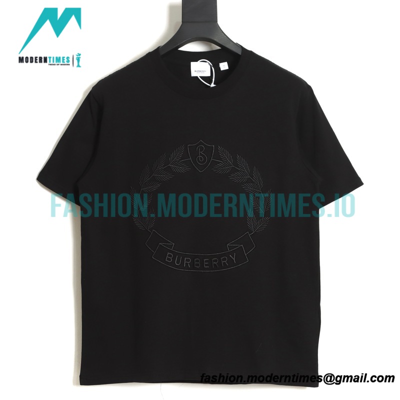 Burberry - 23SS Leaf heraldry 3-dimensional embroidered short-sleeved T-shirt
