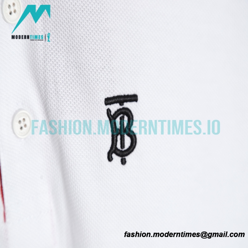 Burberry - Short-sleeved Polo With Red Trim