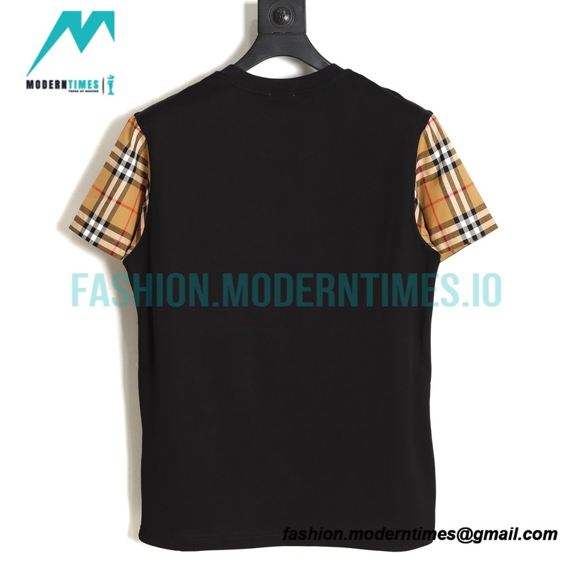 Burberry - Classic Plaid Sleeve Stitched Short Sleeve T-shirt