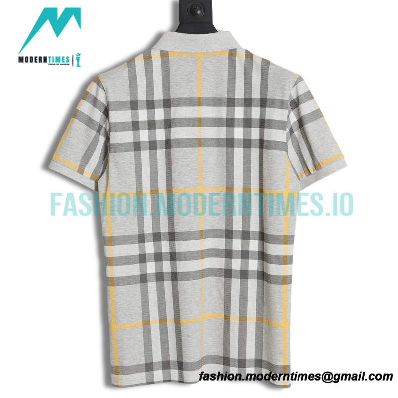 Burberry - Checked Lapel Short-sleeved Polo Shirt