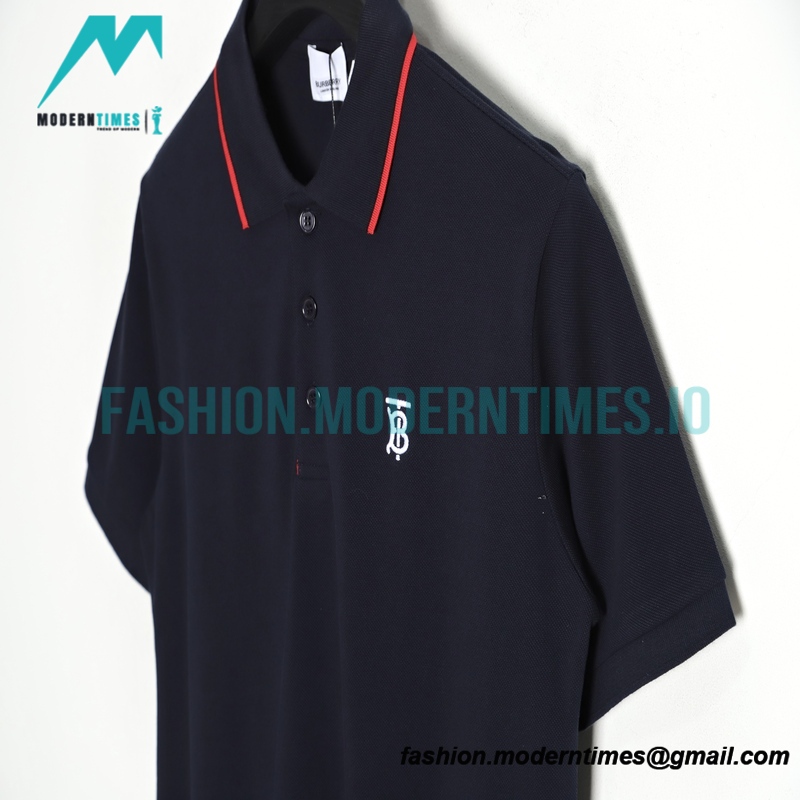Burberry - Short-sleeved Polo With Red Trim