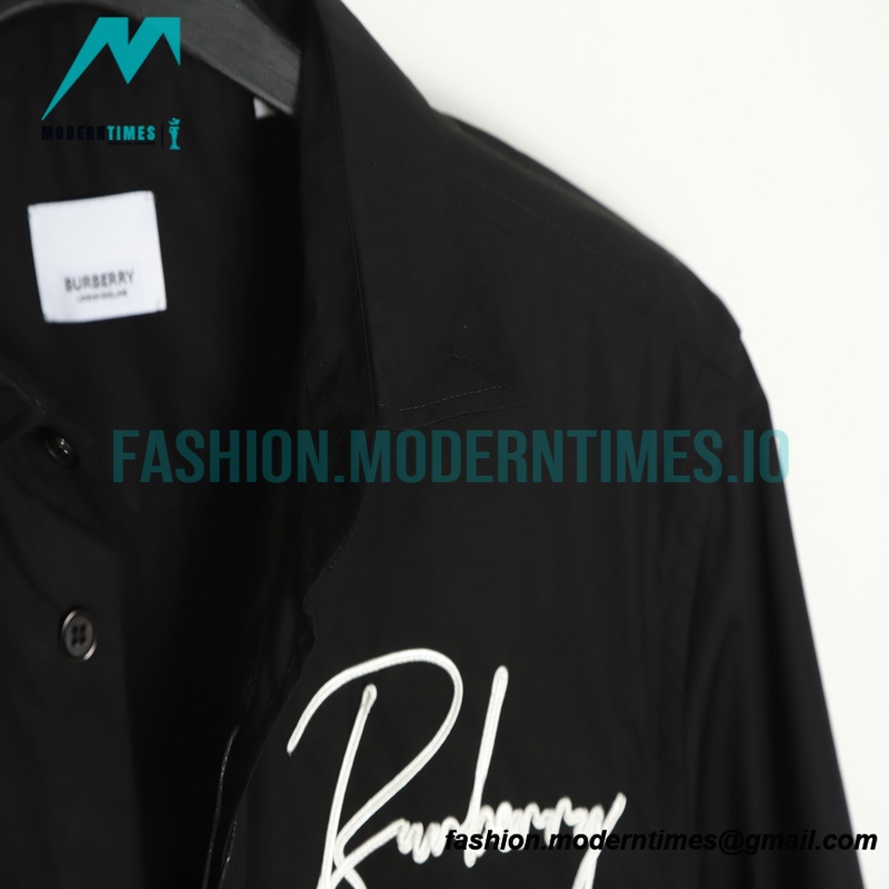 Burberry - 22FW Signature Embroidered Long-sleeved Shirt