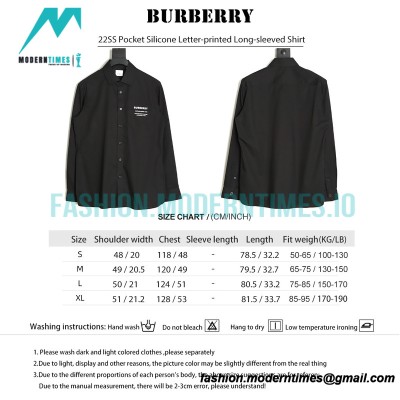 Burberry - 22SS Pocket Silicone Letter-printed Long-sleeved Shirt