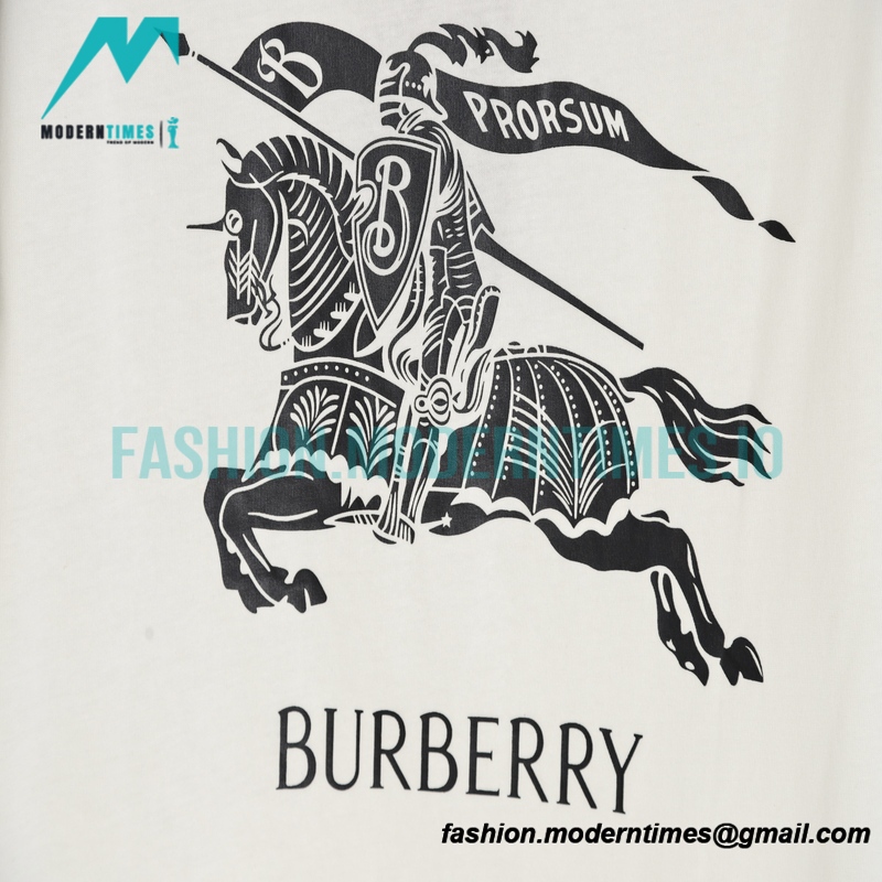Burberry - 2023SS Back New Knight Charger Logo Short-sleeved T-shirt