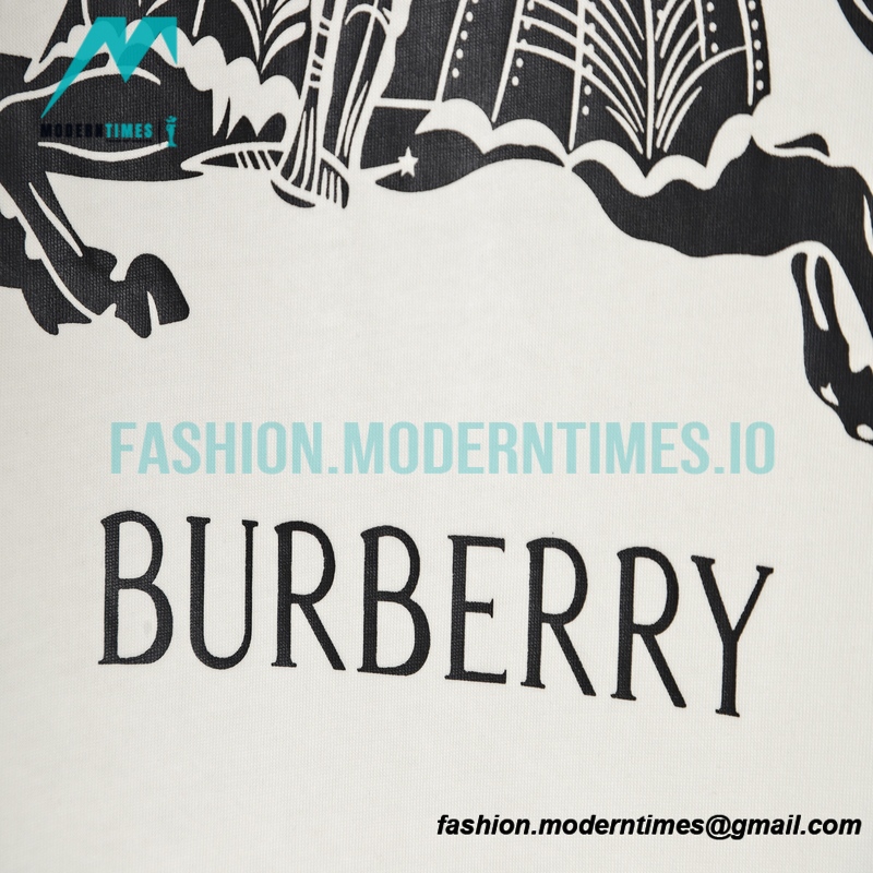 Burberry - 2023SS Back New Knight Charger Logo Short-sleeved T-shirt