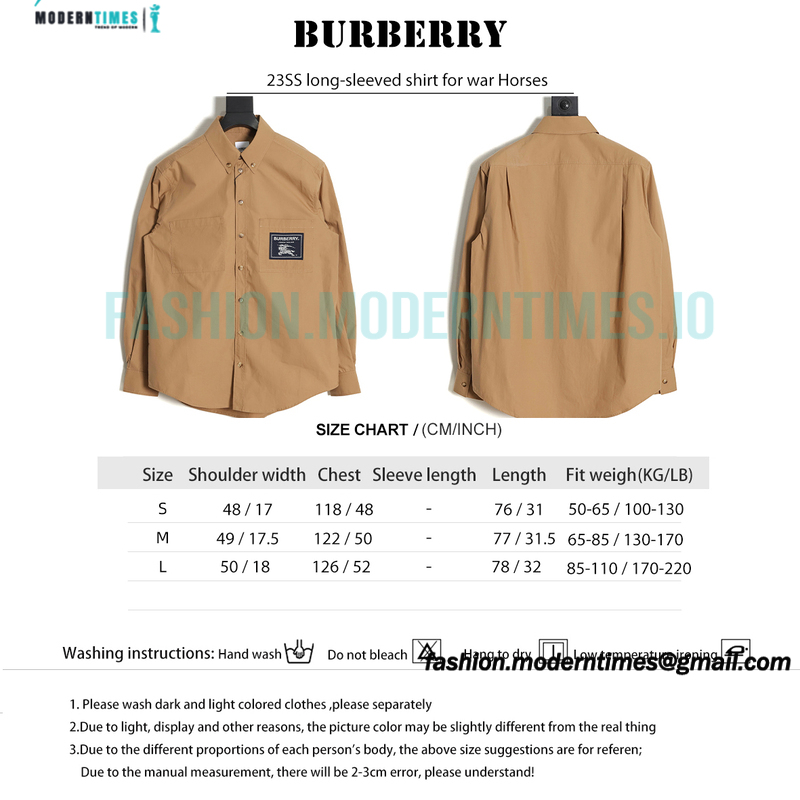 Burberry - 23SS long-sleeved shirt for war Horses