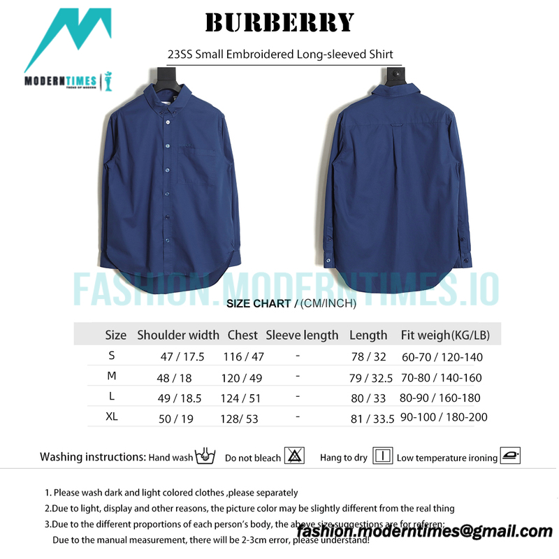 Burberry - 23SS Small Embroidered Long-sleeved Shirt