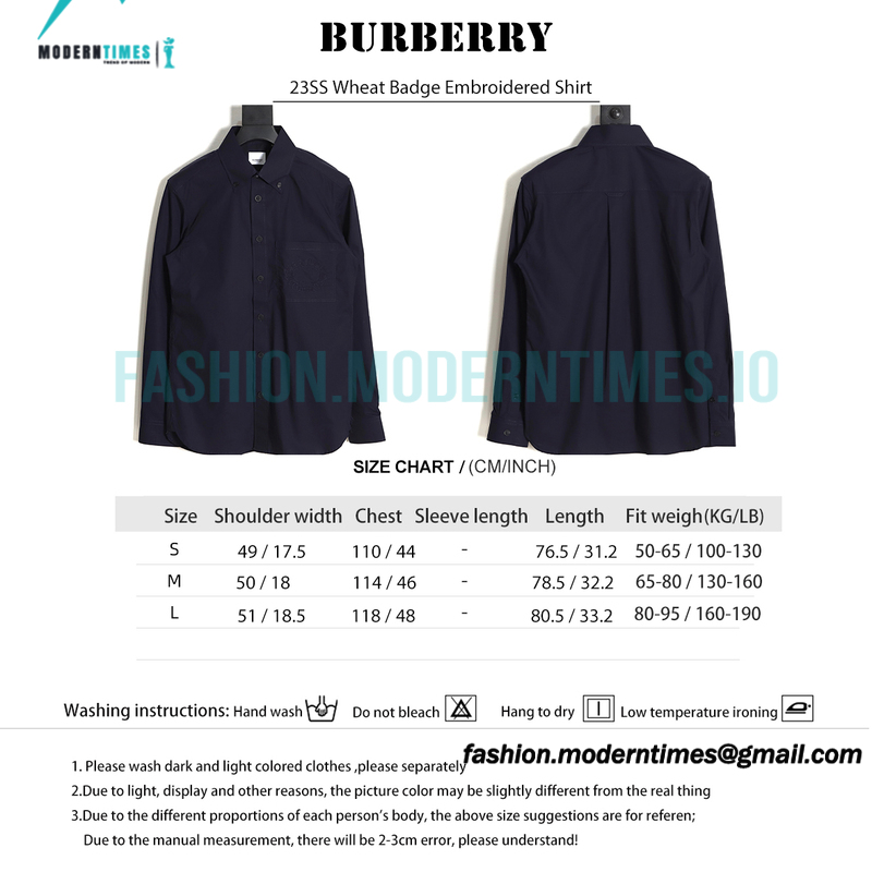 Burberry - 23SS Wheat Badge Embroidered Shirt