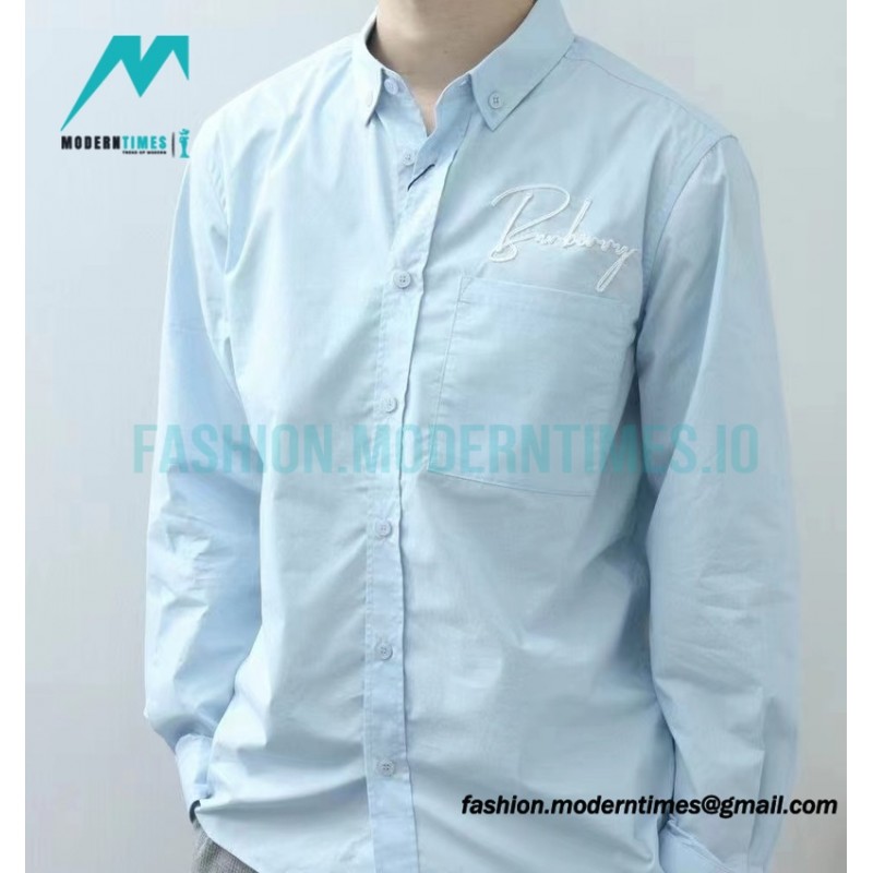 Burberry - 22FW Signature Embroidered Long Sleeve Shirt