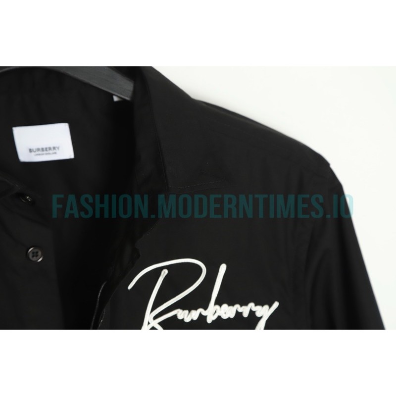 Burberry - 22FW Signature Embroidered Long Sleeve Shirt