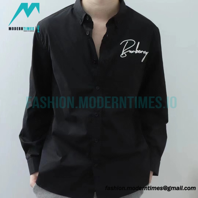 Burberry - 22FW Signature Embroidered Long Sleeve Shirt