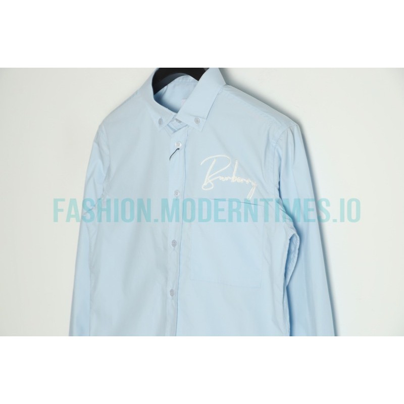 Burberry - 22FW Signature Embroidered Long Sleeve Shirt