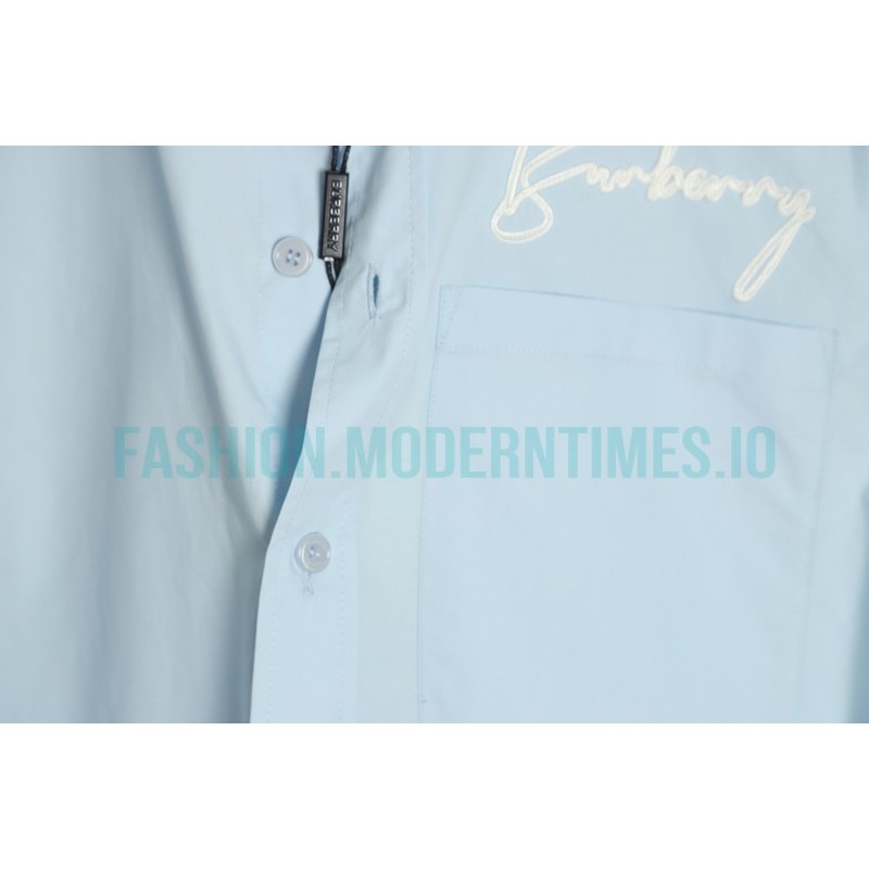 Burberry - 22FW Signature Embroidered Long Sleeve Shirt