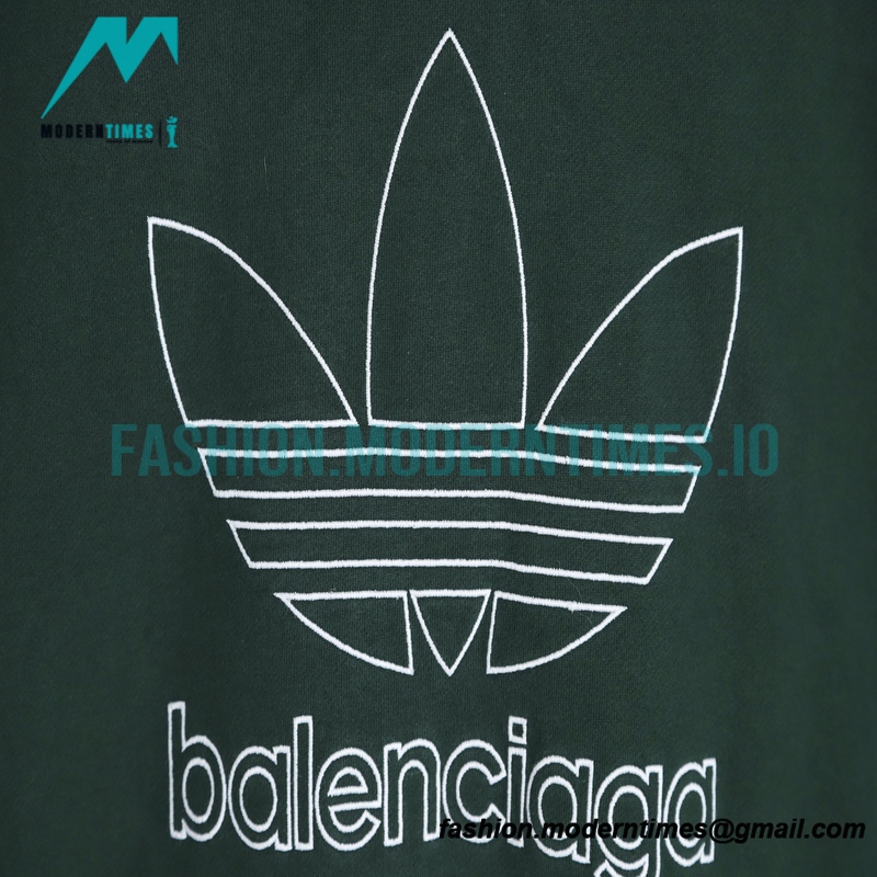 Balenciaga - Adidas Co-branded Embroidered Clover Hoodie 