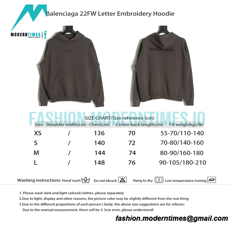 Balenciaga - 22FW Letter Embroidery Hoodie
