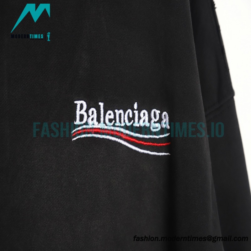 Balenciaga - 23ss Wash Water Tie-dye Fried Snow Cola Embroidery Cardigan Long-sleeved Hoodie