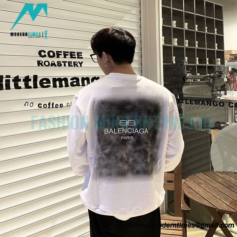 Balenciga - 23SS Gradient Letter Logo Round Neck Hoodie 
