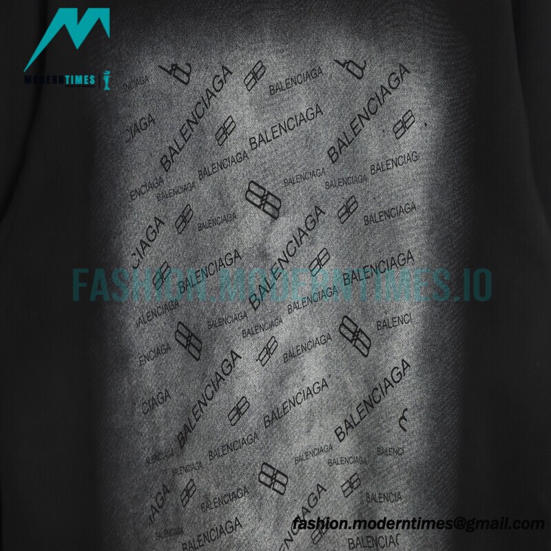 Balenciga - 23SS Gradient Letter Logo Round Neck Hoodie 