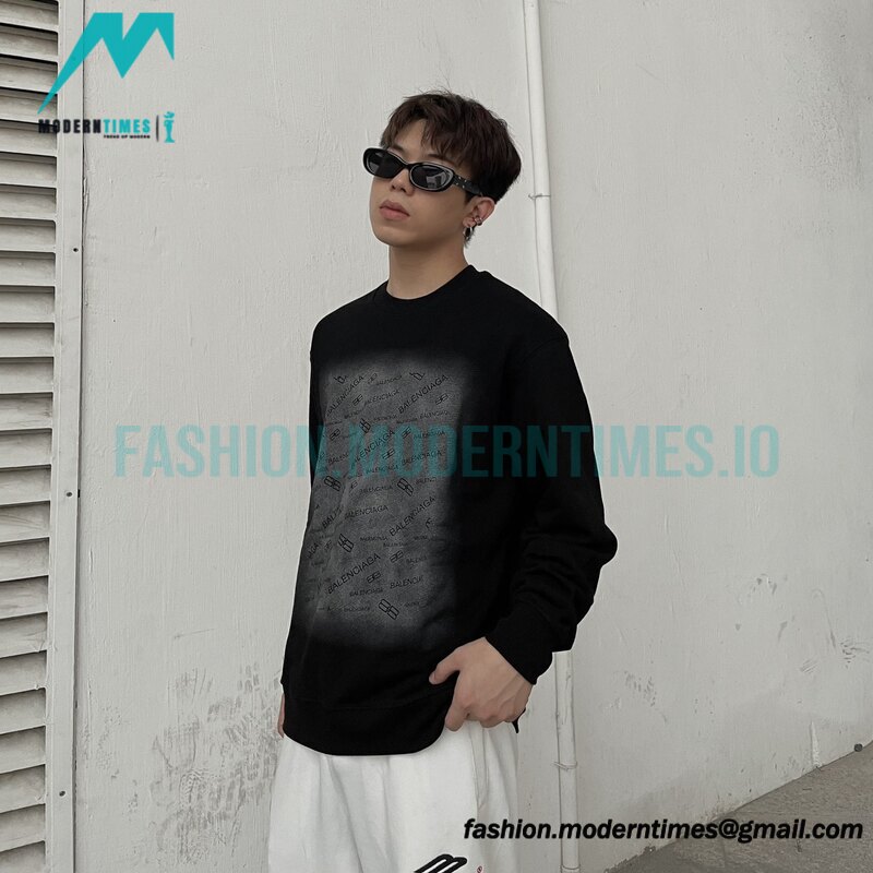 Balenciga - 23SS Gradient Letter Logo Round Neck Hoodie 