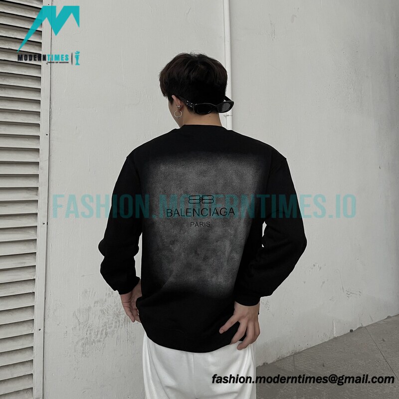 Balenciga - 23SS Gradient Letter Logo Round Neck Hoodie 
