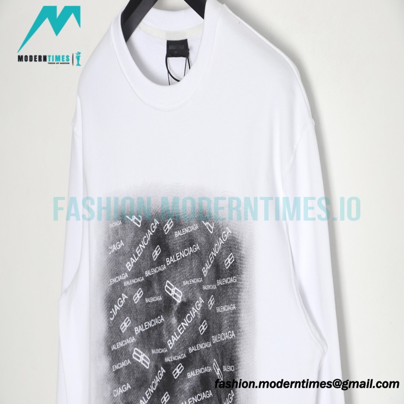 Balenciga - 23SS Gradient Letter Logo Round Neck Hoodie 