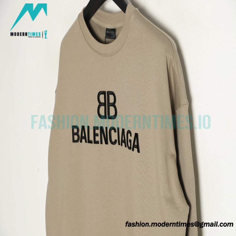 Balenciaga - 23Fw Double B Logo Three-dimensional Embroidered Round Neck Hoodie