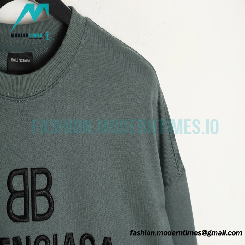 Balenciaga - 23Fw Double B Logo Three-dimensional Embroidered Round Neck Hoodie