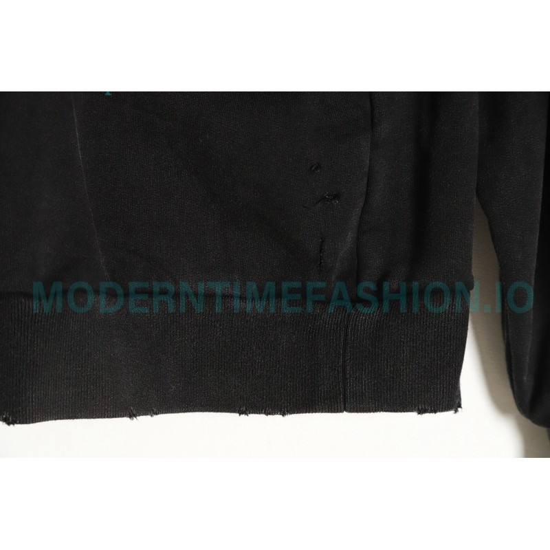 Balenciaga - 23FW Wash Round Neck Hoodie With Puncture Buckle
