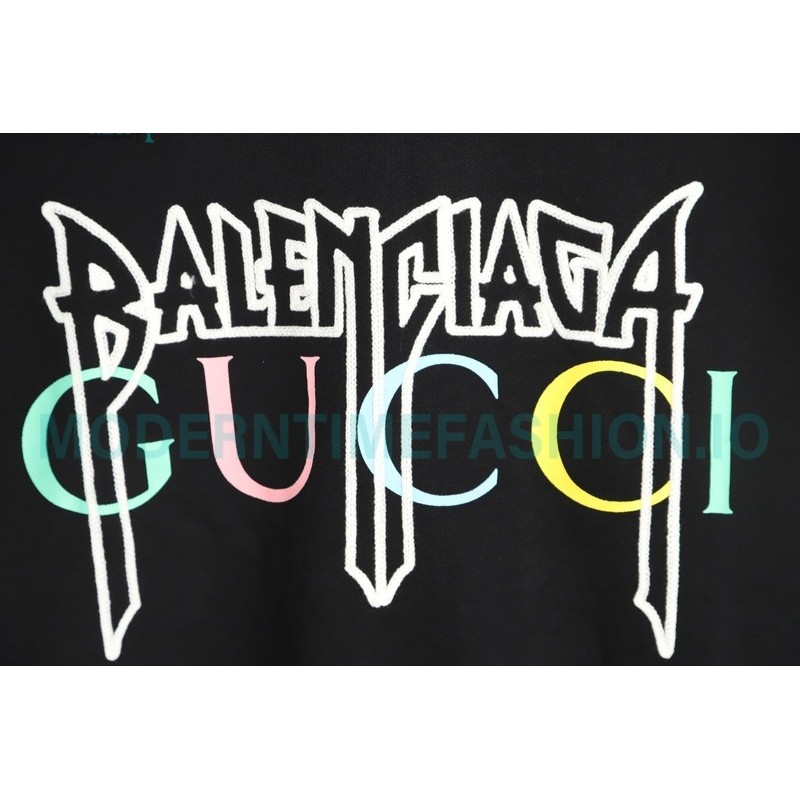 Balenciaga - Gucci Embroidered Logo Printed Crewneck Hoodie