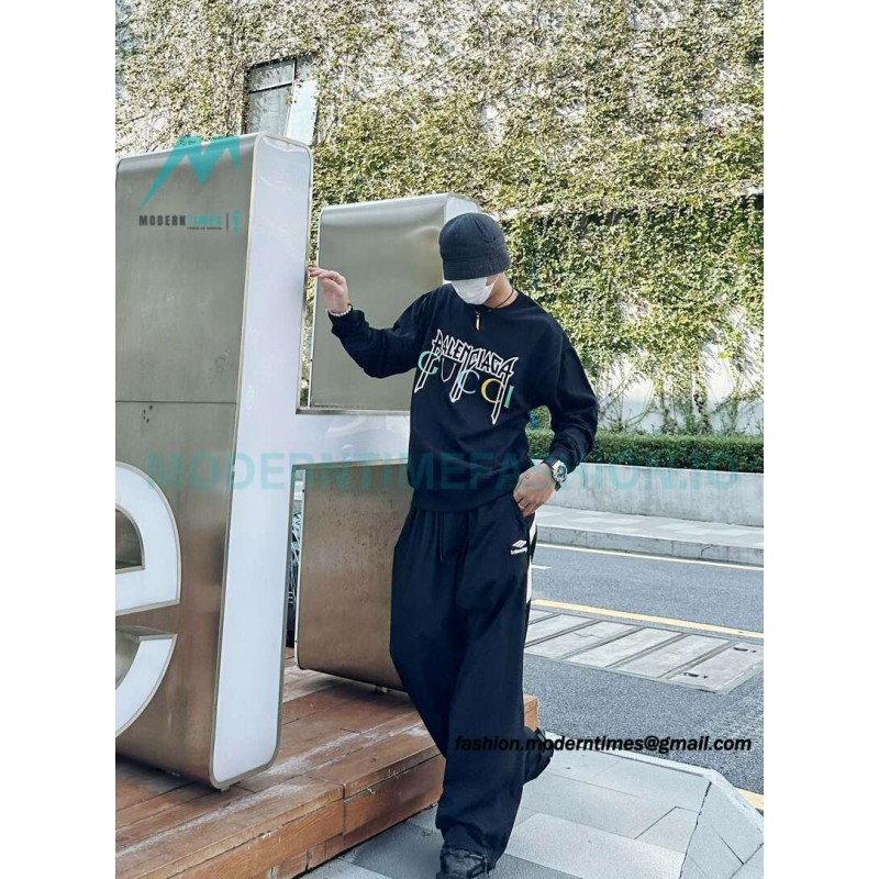Balenciaga - Gucci Embroidered Logo Printed Crewneck Hoodie