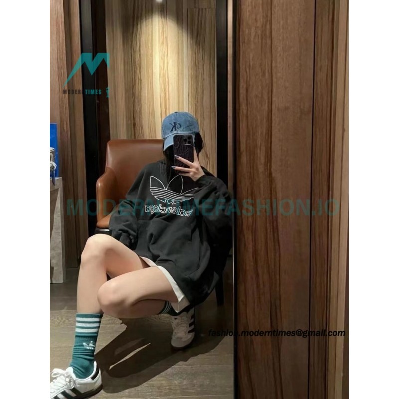 Balenciaga - Adidas Co-brand Embroidered Clover Hoodie